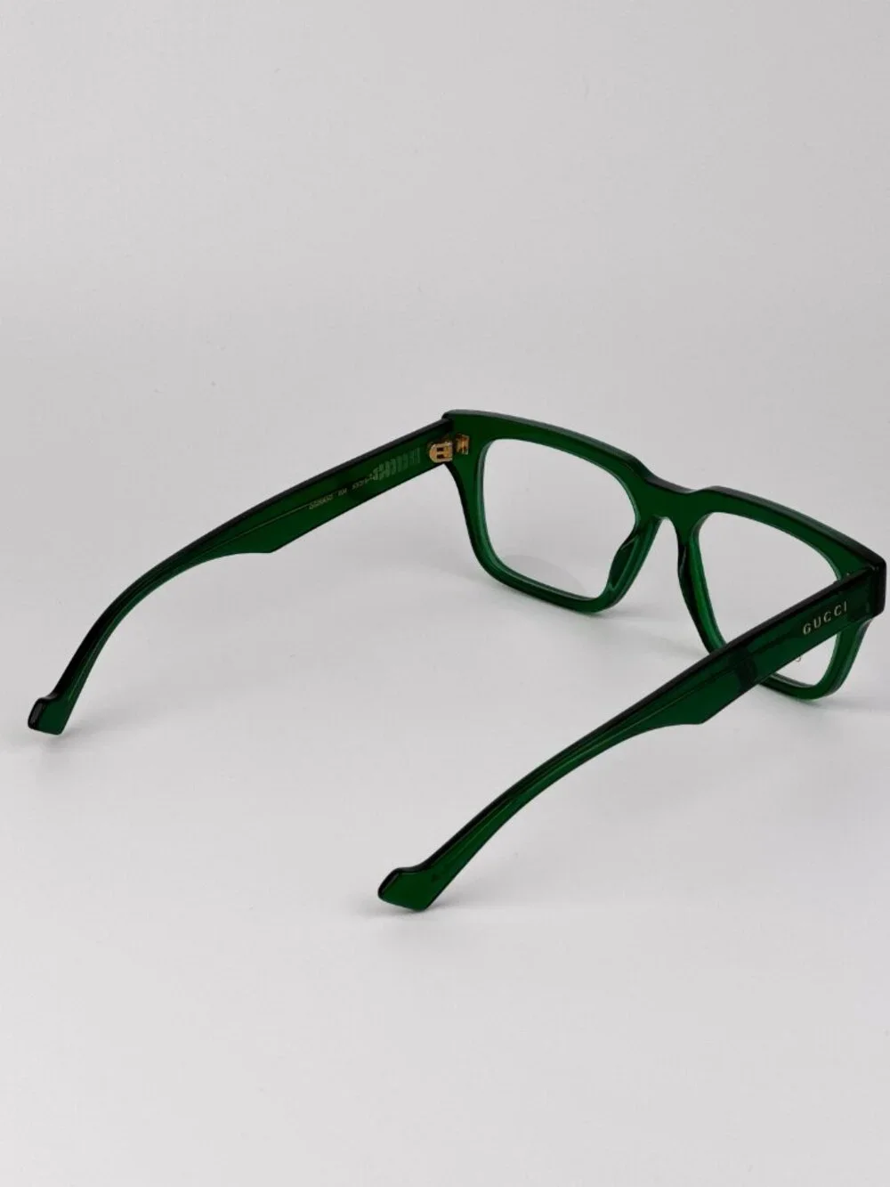 Gucci GG0963O 004 Rectangular Square Eyeglasses Transparent Green NEW AUTHENTIC